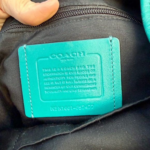 RARE Coach Terrain Trek Perforated Leather Backpack Seagreen F57477 main image 5